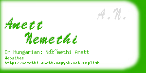 anett nemethi business card